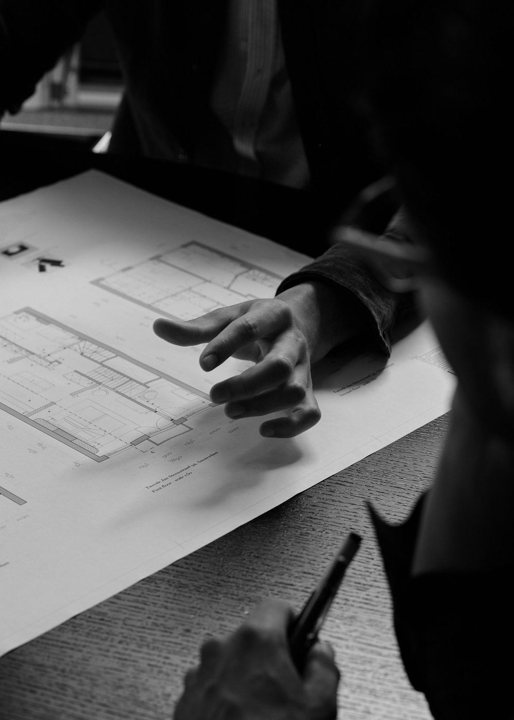 Luxury construction blueprint consultation